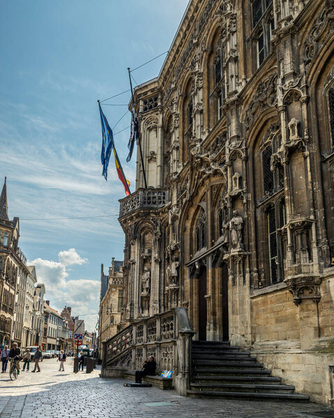 Town hall seen from hoogpoort in Ghent (Belgium)