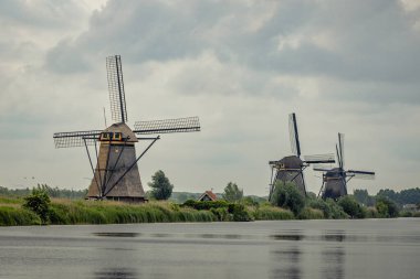 Werelderfgo Kinderdijk (Hollanda) kanalı, doğa ve yel değirmenleri