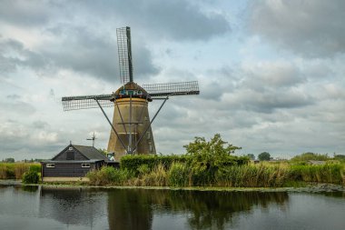 Werelderfgo Kinderdijk (Hollanda) kanalı, doğa ve yel değirmenleri