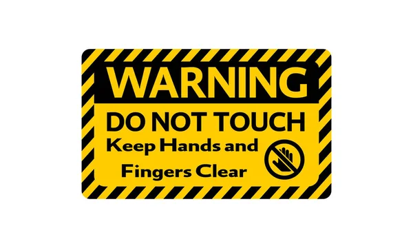 Warning Sign Touch Sign — Vetor de Stock