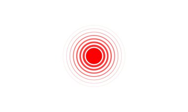 Red Symbol throbbing pain , Pain circle icon, Red rings vector icon