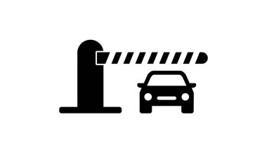 Parking barrier outline and filled vector sign, Automatic car barrier icon
