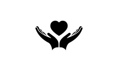 Heart in hands icon,Donation clipart hand heart, Healthcare hands holding heart flat icon