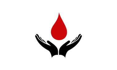 hands holds the blood drop icon
