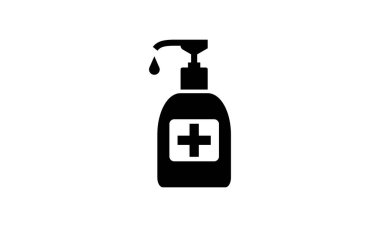 Icon of hygiene procedure, disease prevention. Vector sanitizer and antiseptic alcohol gel symbol. Healthcare