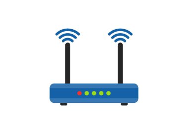 Wifi sinyali düz vektör simgesine sahip modem, uygulamalar ve web siteleri için Wifi yönlendirici simgesi