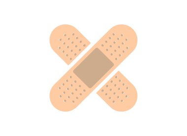 Düz biçimli yara bandı simgesi, Tıbbi patchaid şerit vektör simgesi