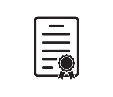 Sertifika vektör simgesi, Diploma simgesi, Başarı, Ödül, Vektör simgesi