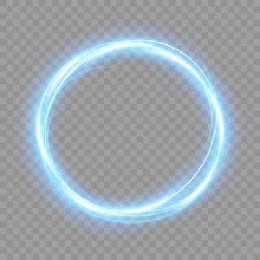 Karanlık, şeffaf bir arkaplanda soyut bir ateş çemberi. vektör ışığı etkisi.