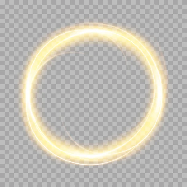 抽象的火圈在黑暗透明的背景上 矢量光效应 — 图库矢量图片