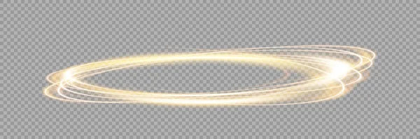 暗い透明な背景に抽象的な火のリング ベクトル光効果 — ストックベクタ