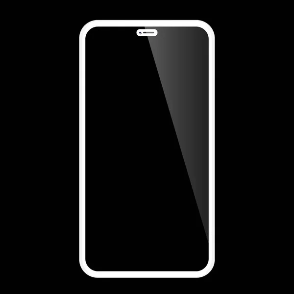 Realistic Black Smartphone Mockup Isolated Transparent Background Vector Illustration — Stock Vector