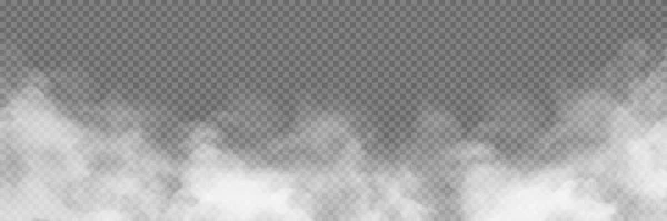Туман Або Дим Виділяють Прозорий Спеціальний Ефект Білий Вектор Хмарність — стоковий вектор