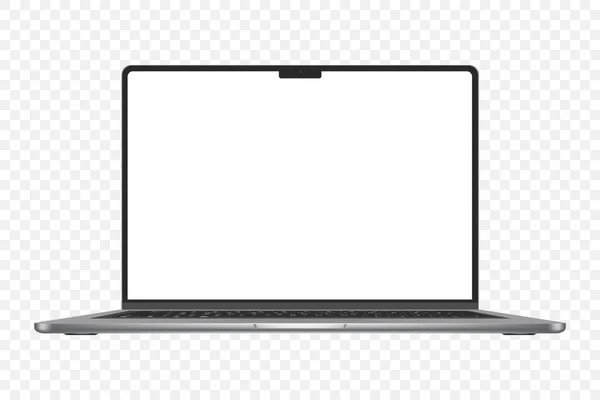Realistic Laptop Blank Screen Isolated Transparent Background Vector Illustration — Stock Vector