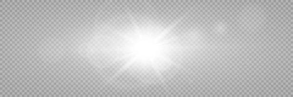 Vektor Transparent Solljus Speciell Lins Utflytning Ljuseffekt Lager Royaltyfri Vektor — Stock vektor