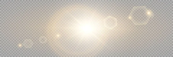 Efecto Luz Destello Lente Especial Luz Solar Transparente Vectorial Stock — Vector de stock