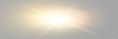 Vektör şeffaf güneş ışığı özel lens ışık efekti. Hisse senedi serbest vektör illüstrasyonu. PNG