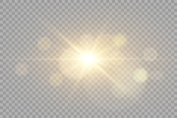 矢量透明太阳光特殊透镜闪光效果 免股权使用费矢量图解 Png — 图库矢量图片