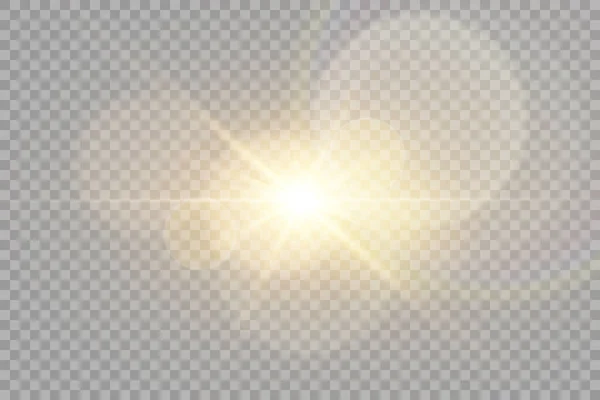 Вектор Прозорого Сонячного Світла Спеціальний Ефект Освітлення Лінзи Стокові Королівські — стоковий вектор