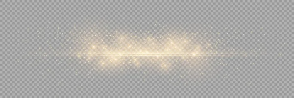 Bílé Jiskry Zlaté Hvězdy Září Zvláštním Světlem Vektor Třpytí Průhledném — Stockový vektor