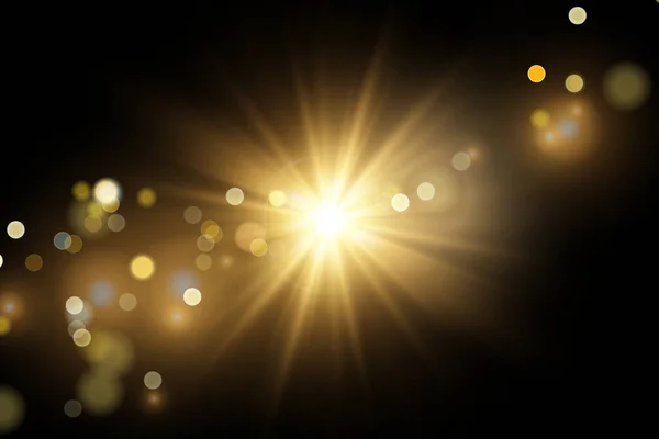 Vektör Şeffaf Güneş Işığı Özel Lens Işık Efekti Hisse Senedi — Stok Vektör
