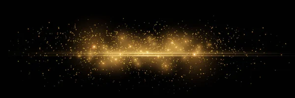 白色的火花和金色的星星闪烁着特殊的光芒 矢量在透明的背景上闪耀 圣诞灯光效果闪烁的神奇尘埃粒子 — 图库矢量图片