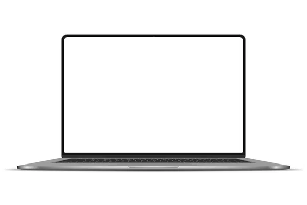 Realistyczny Laptop Pustym Ekranem Przezroczystym Tle Ilustracja Wektora — Wektor stockowy