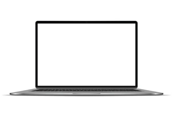 Laptop Realistis Dengan Layar Kosong Terisolasi Pada Latar Belakang Transparan - Stok Vektor