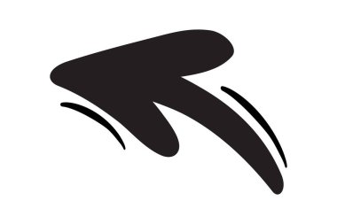 Elle çizilmiş ok. Vektör karalama simgesi. Vektör çizimi. PNG.