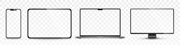 Mockup Tela Dispositivo Smartphone Tablet Laptop Monitor Monobloco Com Tela — Vetor de Stock