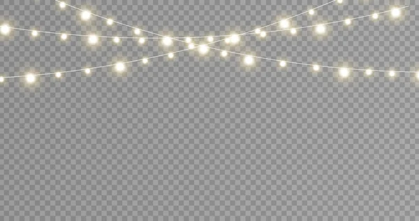 圣诞灯隔离了现实的设计元素 圣诞贺卡 网页设计的彩灯 — 图库矢量图片