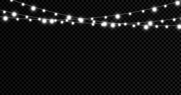 Lumières Noël Isolées Éléments Conception Réalistes Lumières Brillantes Pour Noël — Image vectorielle