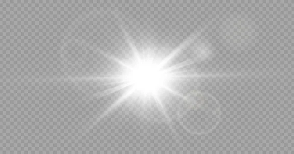 Векторный Прозрачный Солнечный Свет Специальный Эффект Вспышки Линзы Вспышка Солнца — стоковый вектор