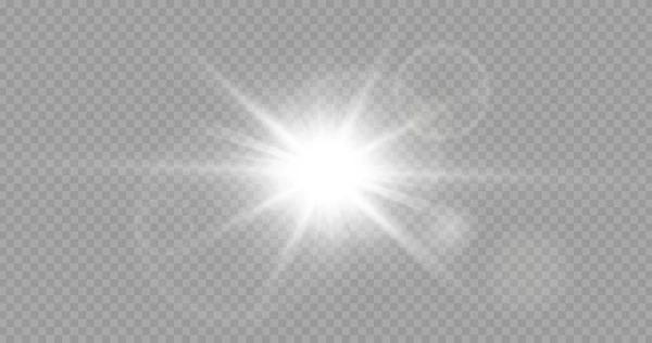 Vektör Şeffaf Güneş Işığı Özel Lens Işık Efekti Güneş Işığı — Stok Vektör