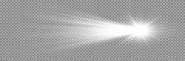 Ster Met Lensflare Bokeh Effect Zon Met Stralen Schijnwerpers — Stockvector