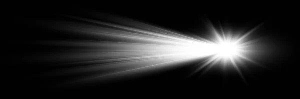 Зірка Спалахом Єктива Ефектом Боке Сонце Променями Прожектором — стоковий вектор