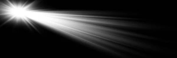 Зірка Спалахом Єктива Ефектом Боке Сонце Променями Прожектором — стоковий вектор