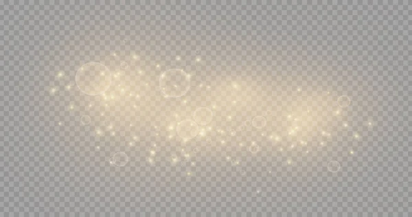 Des Étincelles Blanches Des Étoiles Dorées Brillent Avec Une Lumière — Image vectorielle