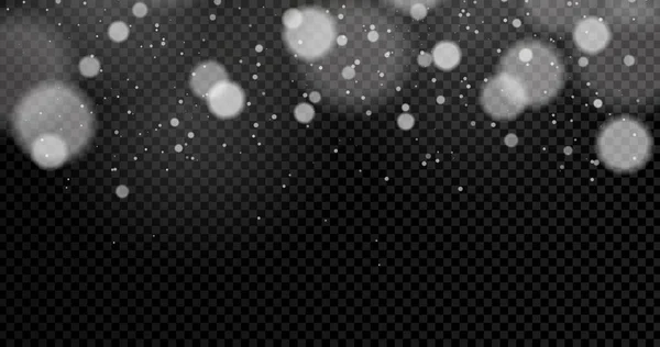 白色的火花和金色的星星闪烁着特殊的光芒 矢量在透明的背景上闪耀 圣诞灯光效果闪烁的神奇尘埃粒子 — 图库矢量图片