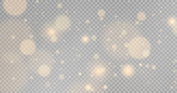 Weiße Funken Und Goldene Sterne Leuchten Mit Besonderem Licht Vektor — Stockvektor