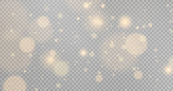 White Sparks Golden Stars Shine Special Light Vector Sparkles Transparent — Stock Vector