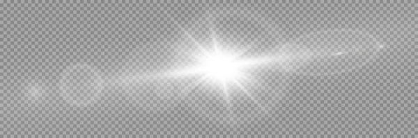 Vecteur Lumière Solaire Transparente Effet Lumière Torche Lentille Spéciale Flash — Image vectorielle