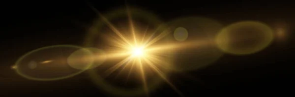 Вектор Прозорого Сонячного Світла Спеціальний Ефект Освітлення Лінзи Сонячний Спалах — стоковий вектор