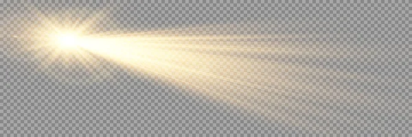 Звезда Вспышкой Линзы Эффектом Боке Солнце Лучами Прожекторами — стоковый вектор