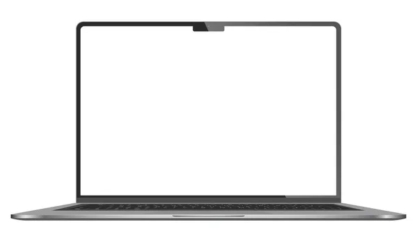 Реалистичный Ноутбук Чистым Экраном Изолирован Прозрачном Фоне Векторная Иллюстрация — стоковый вектор