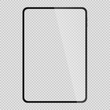 Boş ekranlı tablet bilgisayar beyaz arkaplanda izole edildi. Vektör illüstrasyonu.