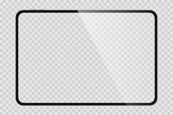 Tablet Computer Mit Leerem Bildschirm Auf Weißem Hintergrund Vektorillustration — Stockvektor
