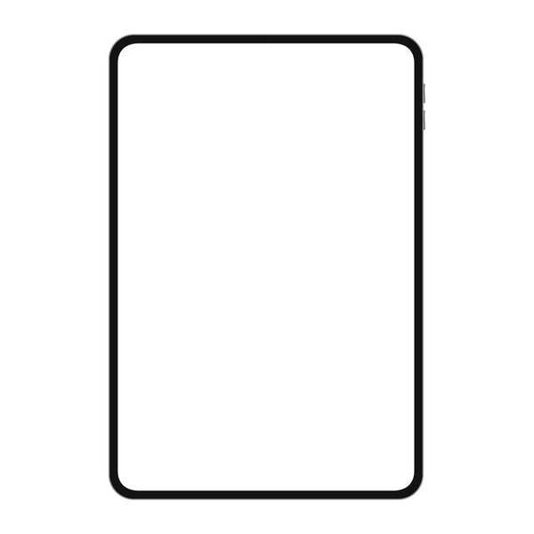 Tablet computer with blank screen isolated on white background. Vector illustration.