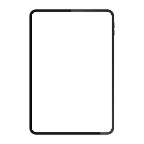 Tablet Computador Com Tela Branco Isolado Fundo Branco Ilustração Vetorial — Vetor de Stock