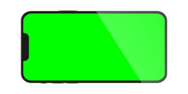 Şeffaf arka planda izole edilmiş gerçekçi siyah akıllı telefon modeli. Vektör illüstrasyonu.